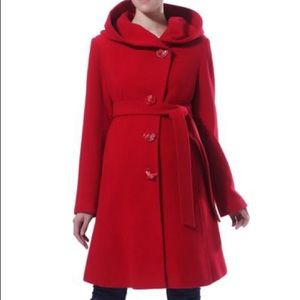 {Momo Maternity} Red Wool Coat Size Small